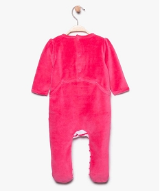 pyjama bebe fille en velours fermeture dos facon mariniere rose pyjamas velours7740301_2