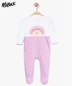 pyjama bebe fille en coton bio avec motif arc-en-ciel paillete multicolore7740901_1