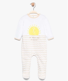 pyjama bebe bicolore avec motif soleil sur lavant blanc7741201_1