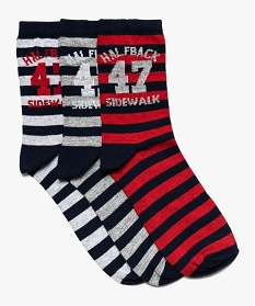 chaussettes hautes pour garcon theme football americain (lot de 3) bleu7746401_1