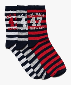 chaussettes hautes pour garcon theme football americain (lot de 3) bleu7746401_2