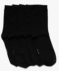 chaussettes femme unies en coton (lot de 5) noir chaussettes7748301_1