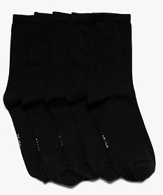 chaussettes femme unies en coton (lot de 5) noir standard chaussettes7748301_1