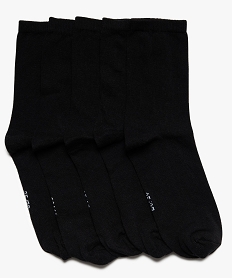 chaussettes femme unies en coton (lot de 5) noir chaussettes7748301_2