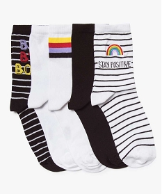 chaussettes femme multicolores (lot de 5) noir chaussettes7748601_1