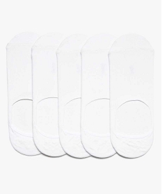GEMO Chaussettes femme invisibles unies (lot de 5) blanc standard