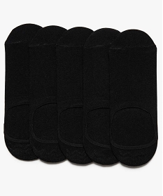 GEMO Chaussettes femme invisibles unies (lot de 5) Noir