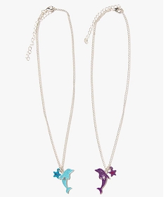 collier en maille avec motifs etoiles et dauphins (lot de 2) multicolore7754101_1