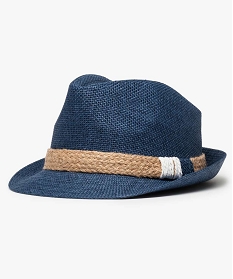 chapeau garcon en papier avec ruban en corde tressee bleu7759101_1