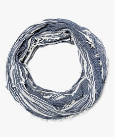 foulard garcon snood facon cheche a rayures et franges bleu7761601_1