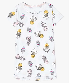 chemise de nuit fille motifs pailletes meduses imprime pyjamas7776701_1