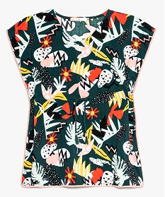 robe de plage fille avec motifs fleuris et finitions pompons imprime maillots de bain7778701_1