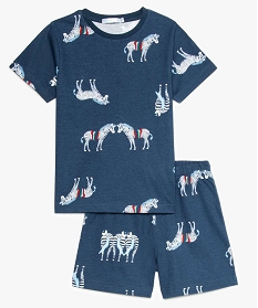 pyjashort garcon a motif zebre multicolore bleu7782001_1
