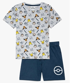 pyjashort garcon avec motifs pokemon gris7782401_1
