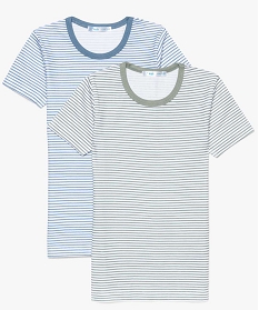 tee-shirt garcon a motifs manches courtes en coton bio (lot de 2) blanc7783301_2