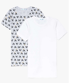 tee-shirt garcon a motifs manches courtes en coton bio (lot de 2) imprime7783401_2