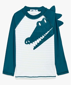 tee-shirt garcon anti-uv motif crocodile en relief vert7783501_1