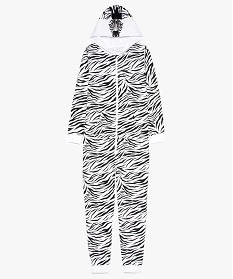 combinaison pyjama fille zippee a motif zebre imprime pyjamas7792401_1