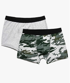 boxers garcon en coton stretch camouflage (lot de 2) vert7793601_1