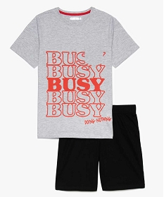 pyjashort garcon bicolore avec tee-shirt imprime gris pyjamas7795201_1