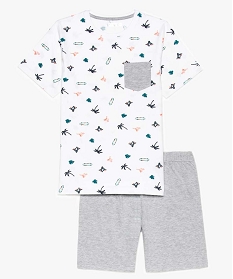 pyjashort garcon avec tee-shirt a motifs multicolores gris7795401_1