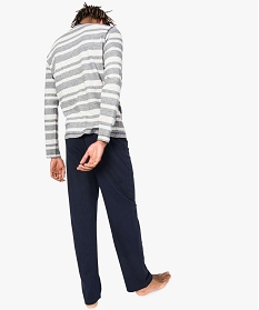 pyjama homme 2 pieces tee-shirt et pantalon depareilles bleu7799501_3