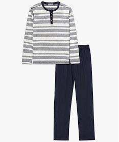 pyjama homme 2 pieces tee-shirt et pantalon depareilles bleu7799501_4