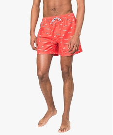 maillot de bain homme a motifs avec poche arriere orange7801201_1