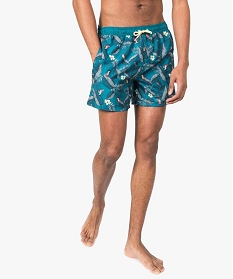 maillot de bain homme forme short a motif tropical vert7801801_1