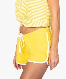 short femme homewear a lien coulissant jaune bas de pyjama7803301_2