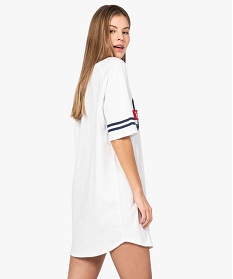 chemise de nuit femme facon tee-shirt americain imprime blanc nuisettes chemises de nuit7806201_3