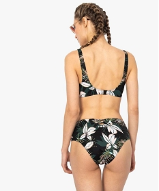 bas de maillot de bain pour femme taille haute motif tropical vert7808601_2
