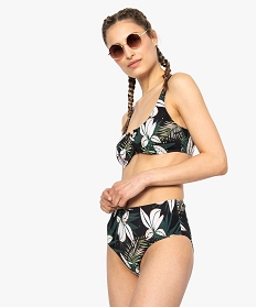 bas de maillot de bain pour femme taille haute motif tropical vert7808601_3