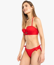 bas de maillot de bain femme avec nouds sur les hanches rouge7809301_3