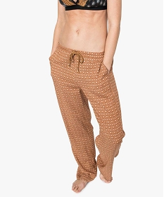 pantalon de pyjama femme droit et fluide a motifs imprime bas de pyjama7813101_1