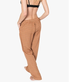 pantalon de pyjama femme droit et fluide a motifs orange7813101_3