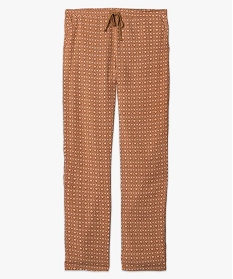 pantalon de pyjama femme droit et fluide a motifs orange7813101_4