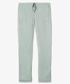 pantalon de pyjama femme droit et fluide a motifs vert7813201_4