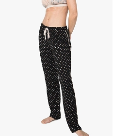 pantalon de pyjama femme fluide a taille elastiquee et motifs imprime bas de pyjama7814001_1
