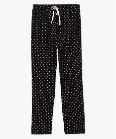 pantalon de pyjama femme fluide a taille elastiquee et motifs noir7814001_4