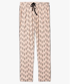 pantalon de pyjama femme fluide a taille elastiquee et motifs rose7814101_4