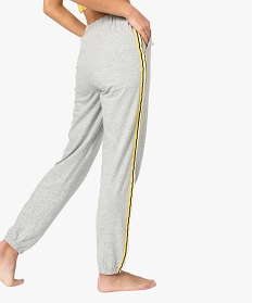 bas de pyjama femme jogger en jersey avec rayures laterales gris bas de pyjama7814301_3