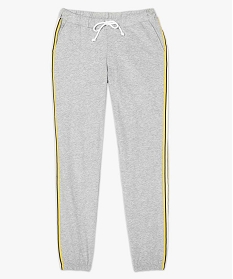 bas de pyjama femme jogger en jersey avec rayures laterales gris7814301_4