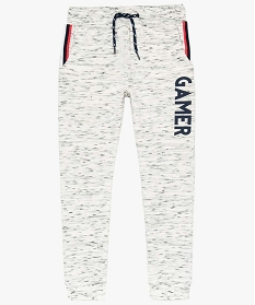 pantalon de jogging garcon avec ruban tricolore et inscription gris7827901_1