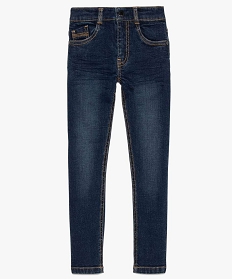 jean garcon coupe skinny 5 poches avec surpiqures contrastantes bleu7830601_1