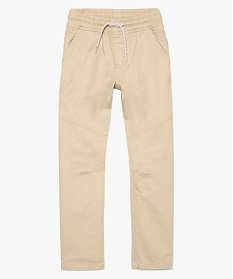 pantalon garcon en toile unie avec taille elastiquee beige7832601_1