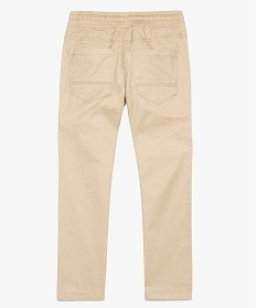 pantalon garcon en toile unie avec taille elastiquee gris pantalons7832601_2