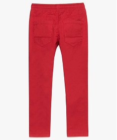 pantalon garcon en toile unie avec taille elastiquee rouge7832801_2