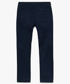 pantalon garcon en toile unie avec taille elastiquee bleu pantalons7832901_2