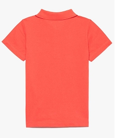 polo garcon en coton pique uni a manches courtes et broderie orange polos7837201_2